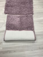 ACCUMTEK Striped Lavender Bathroom Rug Set 3 Pieces - Image 4