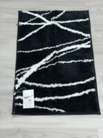 Tititex Luxury Black Curve Line Bathroom Rug