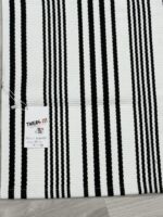 LEEVAN Black and White Striped Outdoor Rug Runner - Image 2