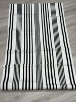 LEEVAN Black and White Striped Outdoor Rug Runner - Image 4