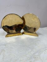 SOLID BRASS VINTAGE SEA SHELL BOOK ENDS x 2 - Image 2