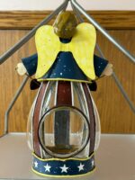 TIN GREAT AMERICAN LIGHTHOUSES SANDY HOOK STARS AND STRIPES ANGEL VOTIVE HOLDER - Image 2