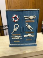 BLUE NAUTICAL BOX/CABINET BY WORLD BAZAARS - BLUE, SAILOR KNOTS