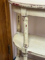 ANTIQUE STYLE WHITE/BURGUNDY ENTRY WAY TABLE - Image 3