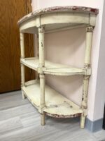 ANTIQUE STYLE WHITE/BURGUNDY ENTRY WAY TABLE - Image 2