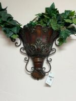 14"H x 16" Burgundy/Black Wall Sconce - Image 2