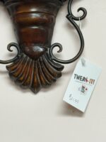 14"H x 16" Burgundy/Black Wall Sconce - Image 4