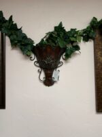 14"H x 16" Burgundy/Black Wall Sconce