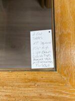 END TABLES - LIGHT BROWN WOOD/GLASS TOPS/PEACOCK STYLE PRINTON CORNERS - Image 5