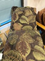 19" SQUARE THROW PILLOWS - SET OF 2 - BROWN WITH BROWN/TAN/GREEN LEAF DESIGN - Image 2