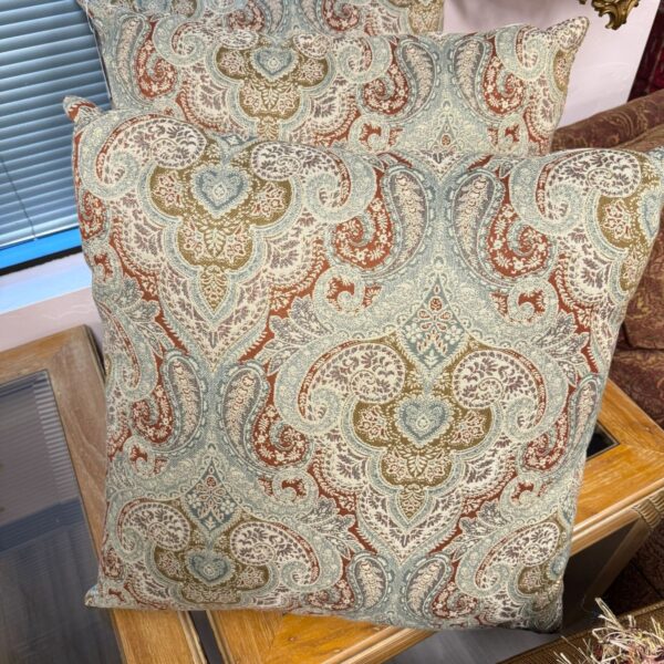 22" SQUARE THROW PILLOWS - SET OF 3 - PAISLEY PRINT VINTAGE -PIER I BRAND