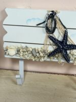 Nautical Beach Theme Wood wall rack with 3 hooks - Image 2