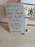 Nautical Beach Theme Wood wall rack with 3 hooks - Image 6