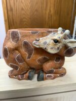 ADORABLE GIRAFFE PLANTER 10"L X 9.5"W X 7"H
