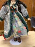 17"H COLLECTORS PORCELAIN DOLL WITH TEDDY BEAR - Image 4