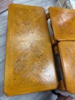 USED 3 PIECE SET - 1 COFFEE TABLE- 2 END TABLES SEASHELL DESIGN ON LEGS - Image 3