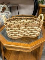 15" PEANUT SHAPED BASKET - STURDY WITH LIGHT AND NATURAL COLORS