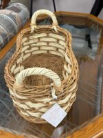 15" PEANUT SHAPED BASKET - STURDY WITH LIGHT AND NATURAL COLORS - Image 4