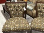 ASHLEYS FURNITURE PATTERN CHAIR- LARGE/COMFY/UNIQUE - BROWN/GREEN/YELLOW LEAF PATTERN - Image 2