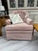 WOODMARK ORIGINAL TUFTED BACK SWIVEL ROCKER WITH DECORATIVE THROW PILLOW - 1986