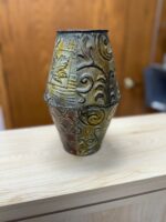 10" H METAL GREEN/BROWN/YELLOW TABLE VASE - Image 3