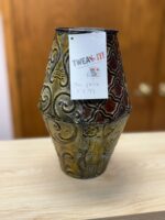 10" H METAL GREEN/BROWN/YELLOW TABLE VASE - Image 4