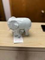 5"W X 4 1/4"H PORCELAIN ELEPHANT MOM AND BABY STATUE