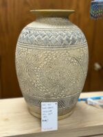 14.5" H HAND CARVED TERRACOTTA URN STYLE VASE - HEAVY - Image 4