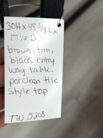 BROWN/TAN/BLACK LARGE ENTRY WAY TABLE - PORCELAIN TILE SYTLE TOP - Image 5