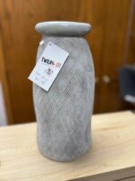 13" H GREY HAND SHAPED -TEXTURED VASE