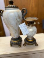 FAKE URN AND CANDLE HOLDER DECORATION - SET - USED - Image 3