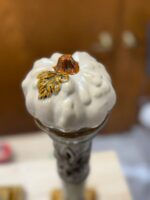 SET OF 2 VOTIVES; ONE FOR CANDLE, ONE WITH PUMPKIN - USED - Image 2