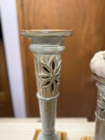 SET OF 2 VOTIVES; ONE FOR CANDLE, ONE WITH PUMPKIN - USED - Image 3