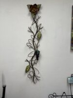 46"H IRON GRAPEVINE WINE BOTTLE WALL HOLDER - 4 BOTTLES W/2 FEMALE CORK STOPS - Image 2