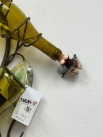 46"H IRON GRAPEVINE WINE BOTTLE WALL HOLDER - 4 BOTTLES W/2 FEMALE CORK STOPS - Image 4