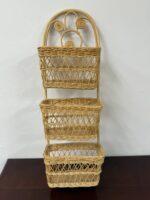 BOHO WICKER 3 BASKET HANGING ART