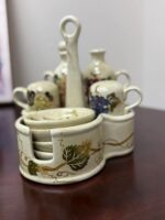 TABLETOPS UNLIMITED CERAMIC CONDIMENT SET - 9 PIECES - REPAIRED HANDLE - Image 4