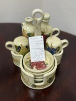 TABLETOPS UNLIMITED CERAMIC CONDIMENT SET - 9 PIECES - REPAIRED HANDLE - Image 6