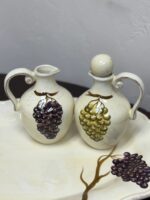 TABLETOPS UNLIMITED CERAMIC GRANDECRUETS SET (MISSING CADDY AND 1 STOPPER) - SALT/PEPPER/OIL/VINEGAR - Image 4