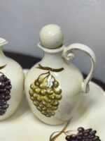 TABLETOPS UNLIMITED CERAMIC GRANDECRUETS SET (MISSING CADDY AND 1 STOPPER) - SALT/PEPPER/OIL/VINEGAR - Image 3