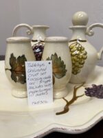 TABLETOPS UNLIMITED CERAMIC GRANDECRUETS SET (MISSING CADDY AND 1 STOPPER) - SALT/PEPPER/OIL/VINEGAR - Image 5