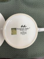 AMERICAN ATELIER BOUQUET GARNI CUP/SAUCER -GREEN/TAN VINES - Image 8