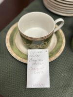 AMERICAN ATELIER BOUQUET GARNI CUP/SAUCER -GREEN/TAN VINES - Image 3