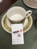 AMERICAN ATELIER BOUQUET GARNI CUP/SAUCER -GREEN/TAN VINES - Image 2