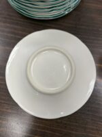 PFALTZGRAFF WINTERBERRY SAUCERS WHITE W/GREEN TRIM - SET OF 8 - Image 2