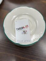 PFALTZGRAFF WINTERBERRY SAUCERS WHITE W/GREEN TRIM - SET OF 8 - Image 3