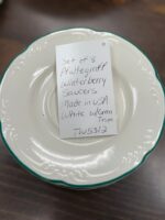 PFALTZGRAFF WINTERBERRY SAUCERS WHITE W/GREEN TRIM - SET OF 8 - Image 4
