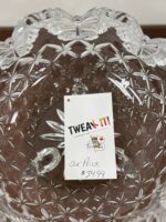 HOFBAUER 3-TOED CRYSTAL BOWL - BUTTERFLY PATTERN - 8" HEAVY - Image 5