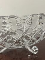 HOFBAUER 3-TOED CRYSTAL BOWL - BUTTERFLY PATTERN - 8" HEAVY - Image 2