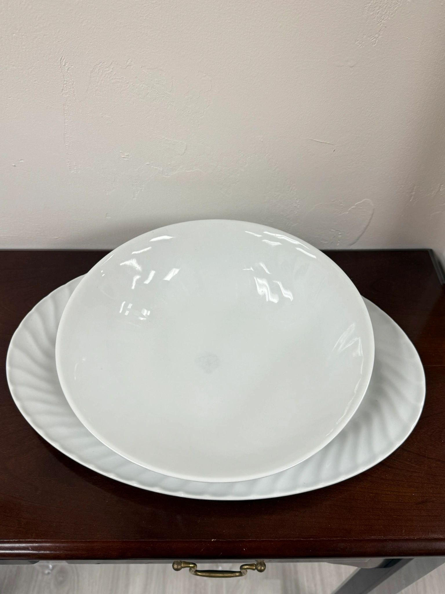 IMG_2538.jpeg REMINGTON FINE CHINA 14" SERVING TRAY AND 9" BOWL SET - Image 1